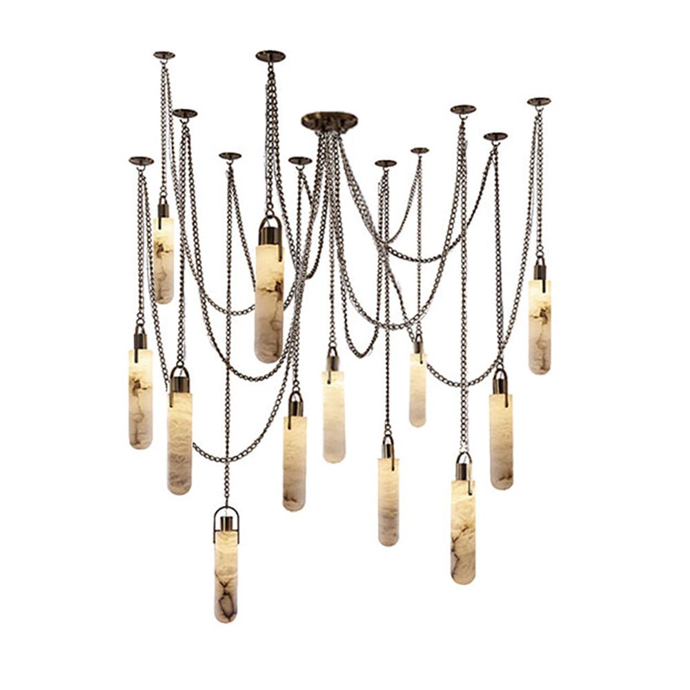 Dome Chain Alabaster Chandelier - fovolighting