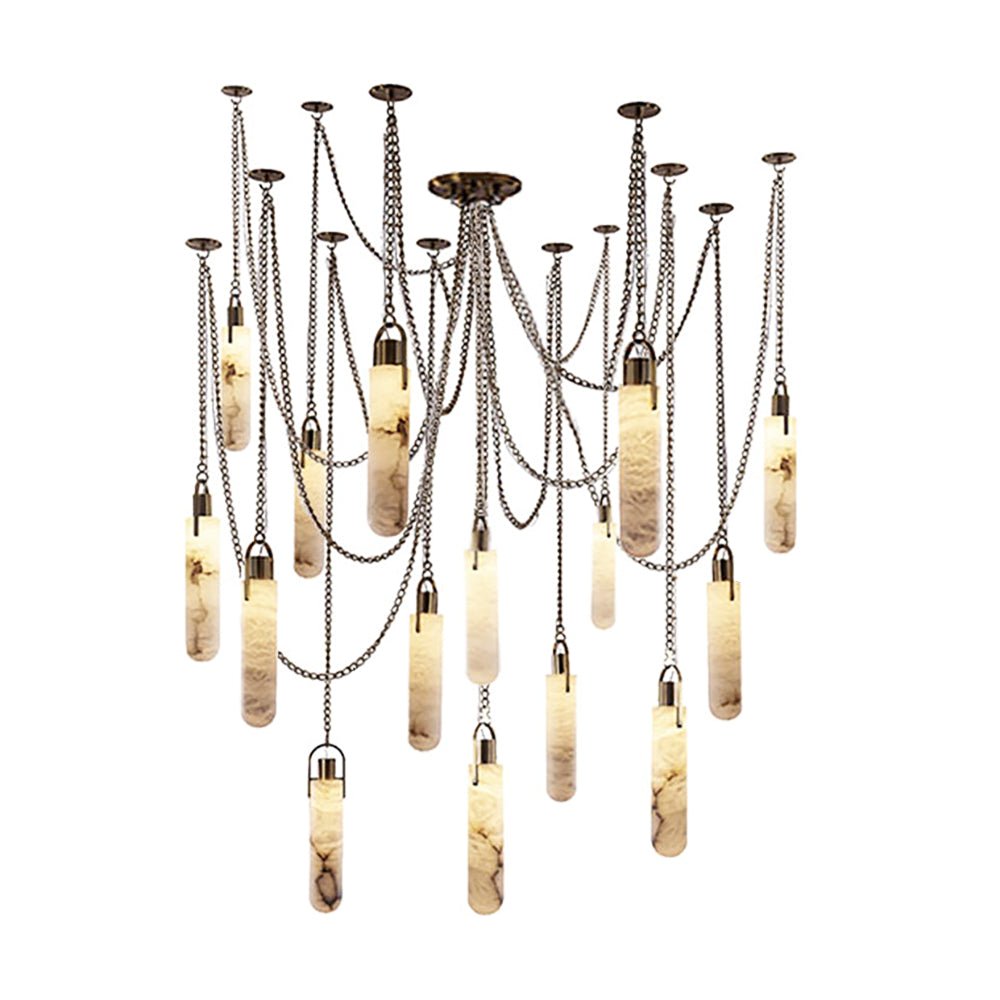 Dome Chain Alabaster Chandelier - fovolighting