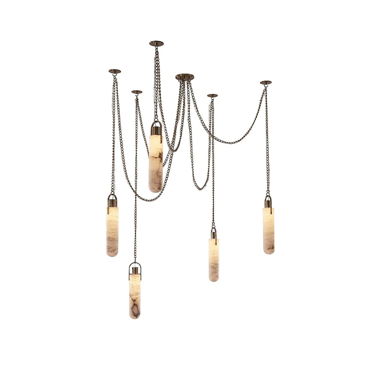 Dome Chain Alabaster Chandelier - fovolighting