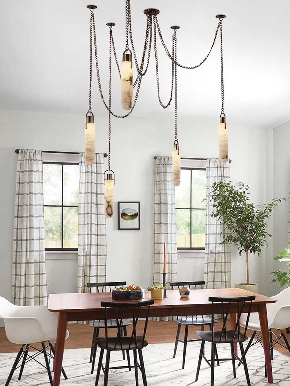 Dome Chain Alabaster Chandelier - fovolighting