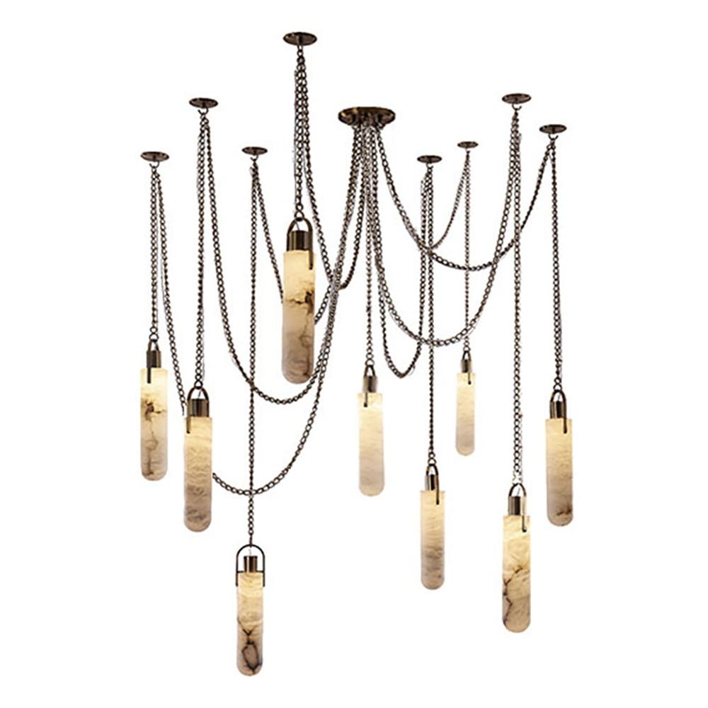 Dome Chain Alabaster Chandelier - fovolighting