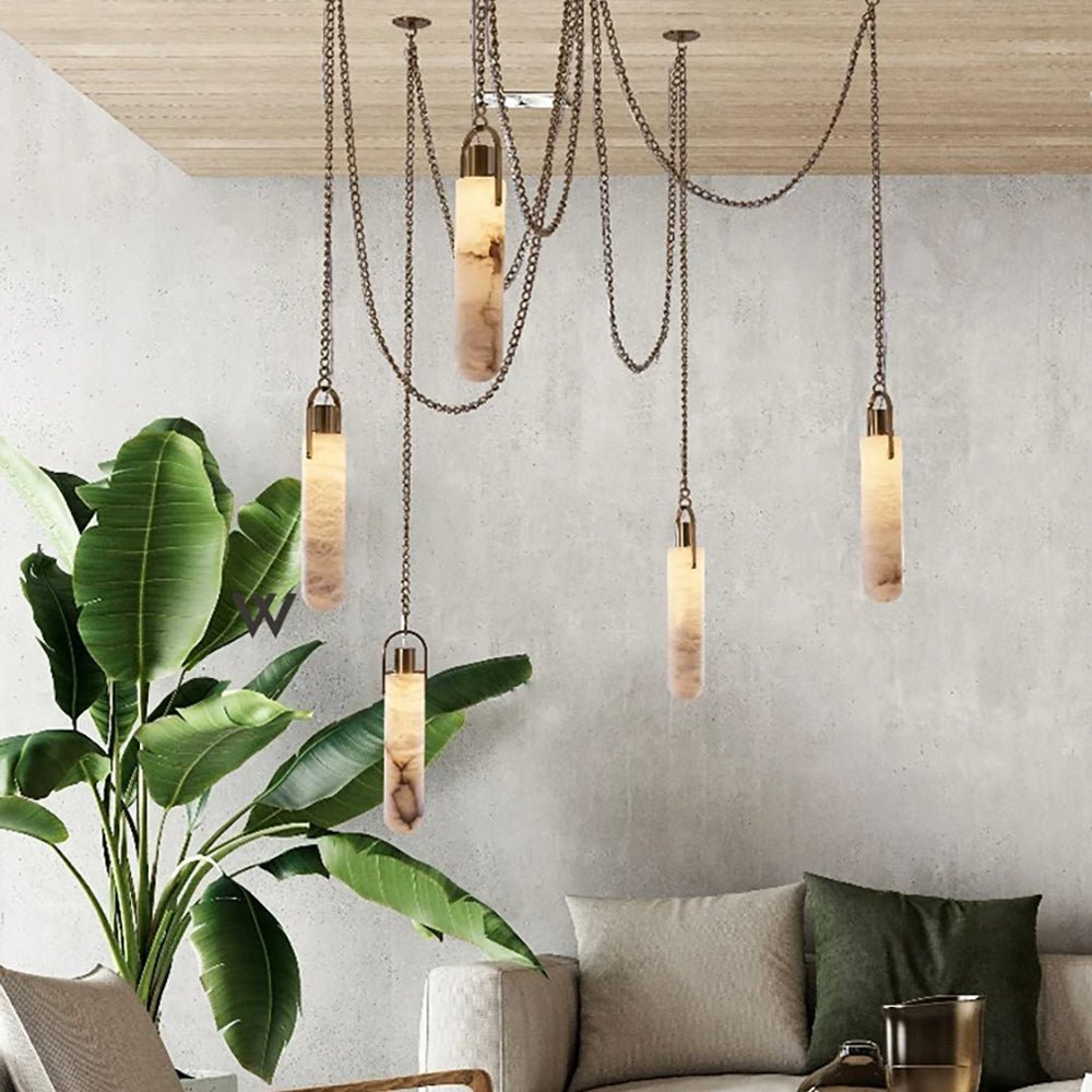 Dome Chain Alabaster Chandelier - fovolighting