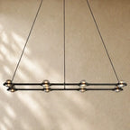 Ecletant Rectangular Chandelier - Matte Black / 54’’