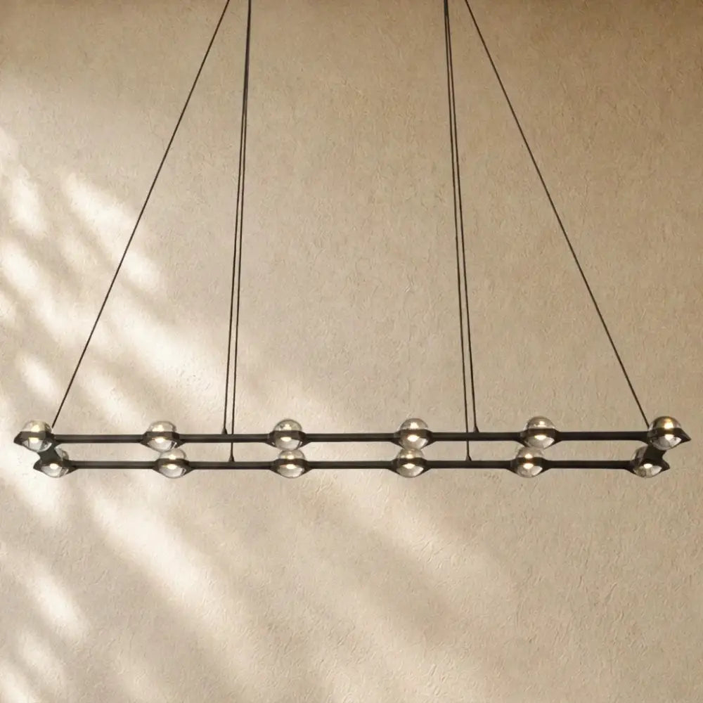 Ecletant Rectangular Chandelier - Matte Black / 72’’