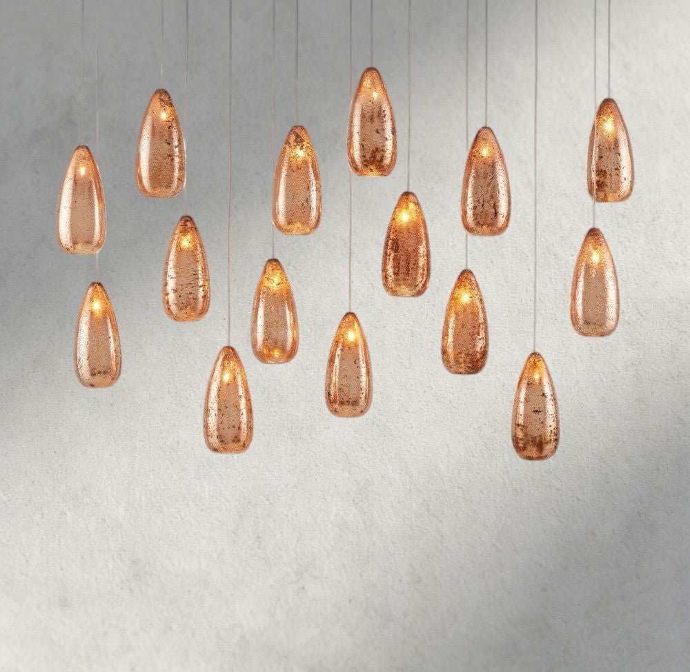 Edda Linear Glass Chandelier 48", 54" - fovolighting