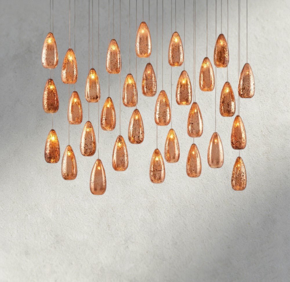 Edda Linear Glass Chandelier 48", 54" - fovolighting
