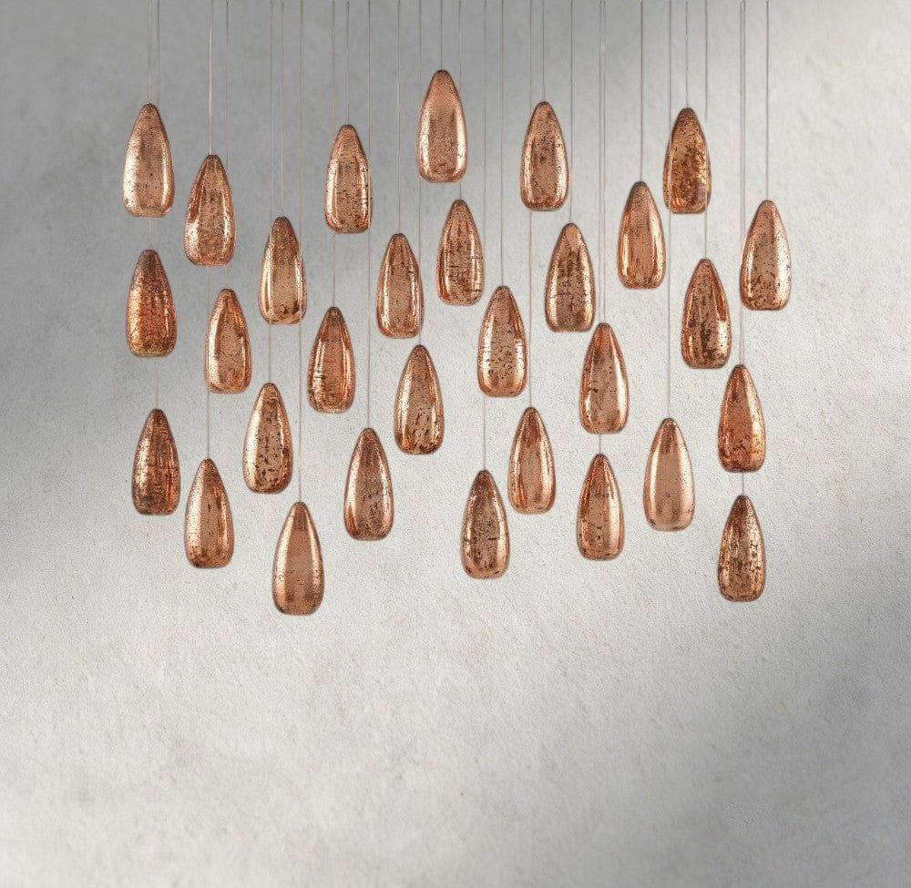 Edda Linear Glass Chandelier 48", 54" - fovolighting