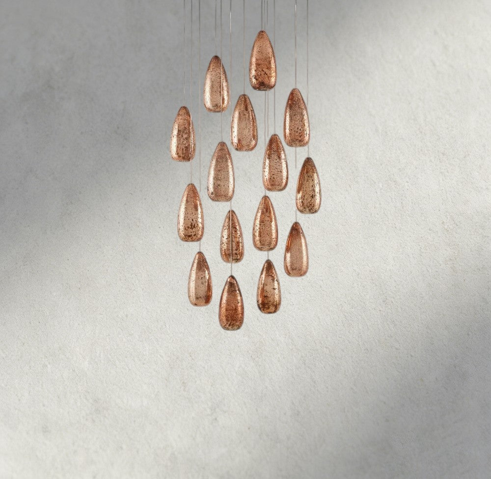 Edda Round Glass Chandelier 23", 35" - fovolighting