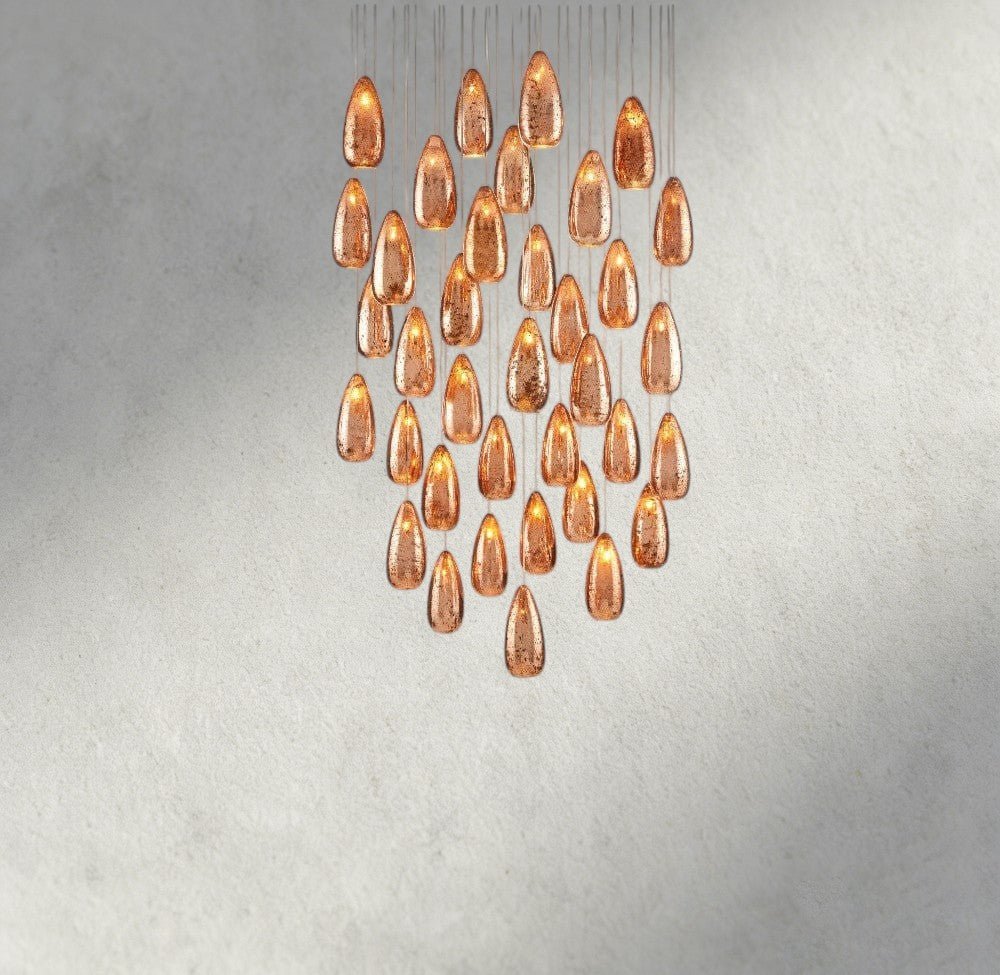 Edda Round Glass Chandelier 23", 35" - fovolighting