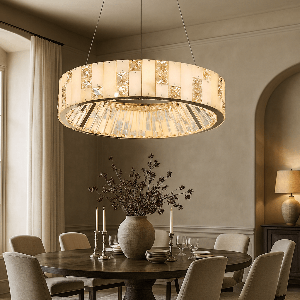 Edes Marble & Crystal Chandelier - fovolighting