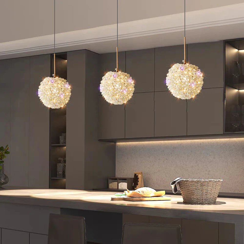 El Sol Crystal Pendant Light Fixture - fovolighting