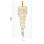 Elegant Foyer Hall Chandelier Long Crystal Ceiling Light Fixture For Living Room Entryway Staircase - fovolighting