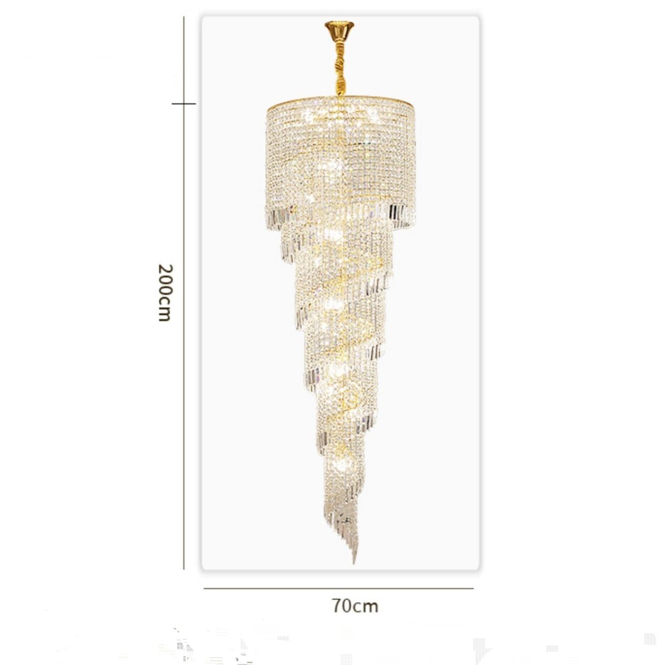 Elegant Foyer Hall Chandelier Long Crystal Ceiling Light Fixture For Living Room Entryway Staircase - fovolighting