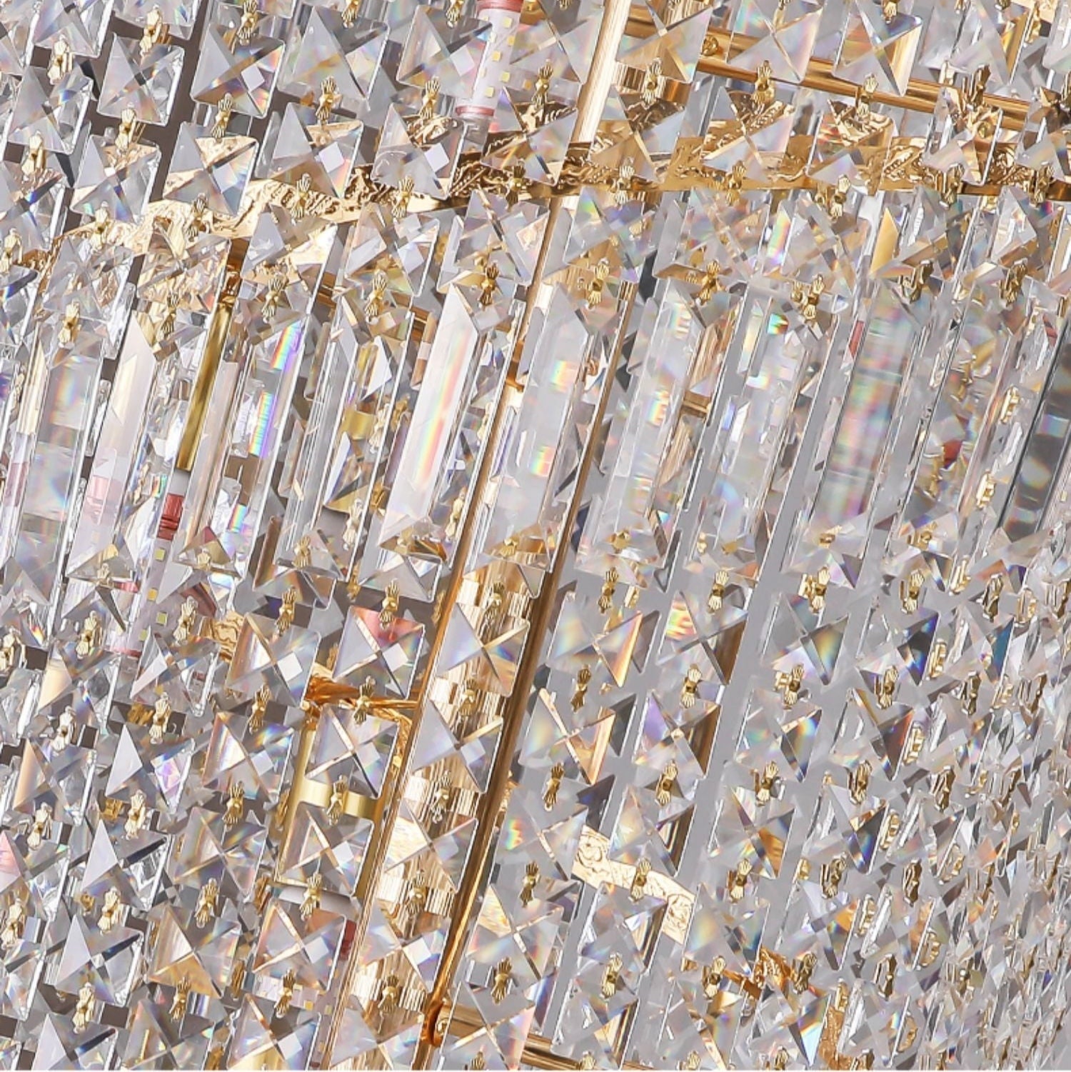 Elegant Foyer Hall Chandelier Long Crystal Ceiling Light Fixture For Living Room Entryway Staircase - fovolighting