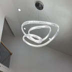 Elegant Restaurant Rings Crystal Chandelier Foyer Living Room Ceiling Pendant Light Fixture - fovolighting