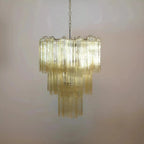 Elegant Yellow Murano Glass Tube Chandelier 25.6" - fovolighting