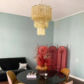 Elegant Yellow Murano Glass Tube Chandelier 25.6" - fovolighting