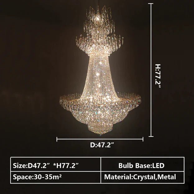 Empire Extra Large French Classic Multi - tiered Crystal Chandelier - fovolighting