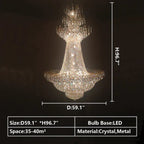 Empire Extra Large French Classic Multi - tiered Crystal Chandelier - fovolighting