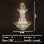 Empire Extra Large French Classic Multi - tiered Crystal Chandelier - fovolighting