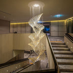 European Style Spiral Glass Chandelier for Staircase/Foyer/Hotel/Villa - fovolighting