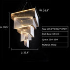 Extra Large Art Multi - tier Aluminum Chain Tassel Chandelier for High - Ceiling Room - fovolighting