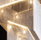 Extra Large Art Multi - tier Aluminum Chain Tassel Chandelier for High - Ceiling Room - fovolighting