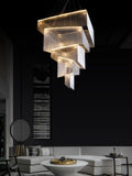 Extra Large Art Multi - tier Aluminum Chain Tassel Chandelier for High - Ceiling Room - fovolighting