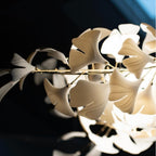 Extra Large Ceramics Twig White Flowers Chandelier Iron Tree Branch Pendant Light For Big Living/ Dining Room - fovolighting