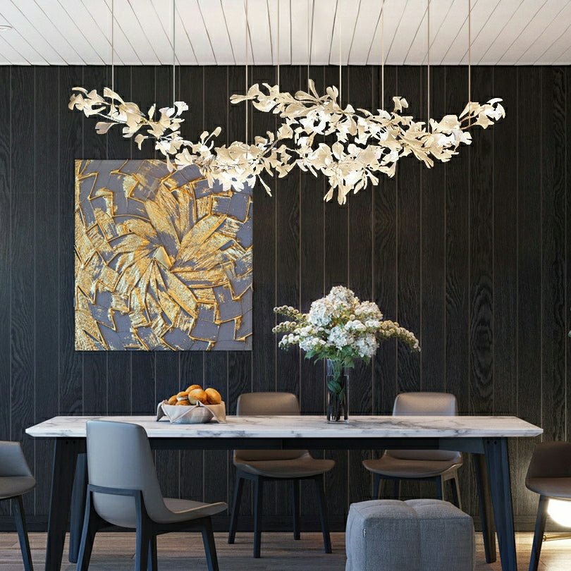 Extra Large Ceramics Twig White Flowers Chandelier Iron Tree Branch Pendant Light For Big Living/ Dining Room - fovolighting