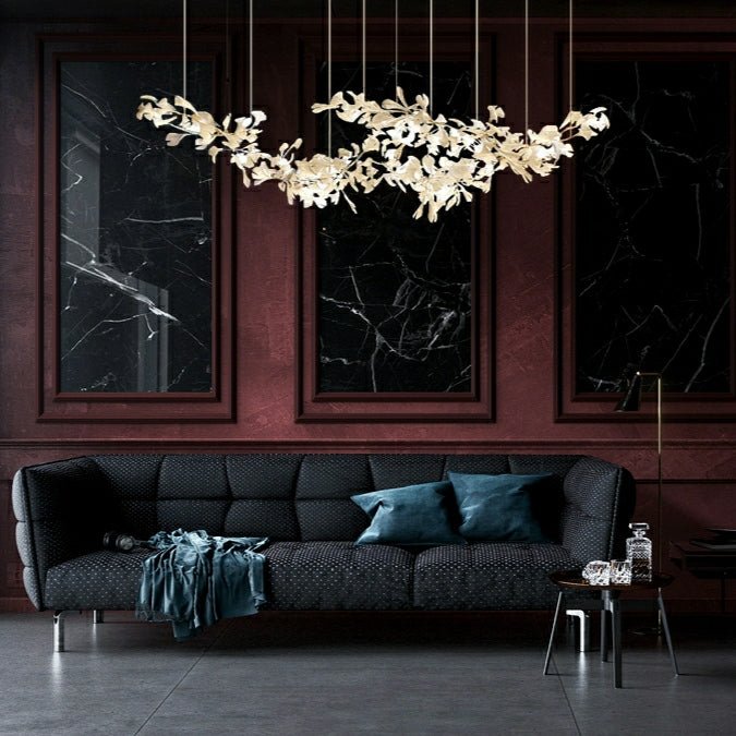 Extra Large Ceramics Twig White Flowers Chandelier Iron Tree Branch Pendant Light For Big Living/ Dining Room - fovolighting