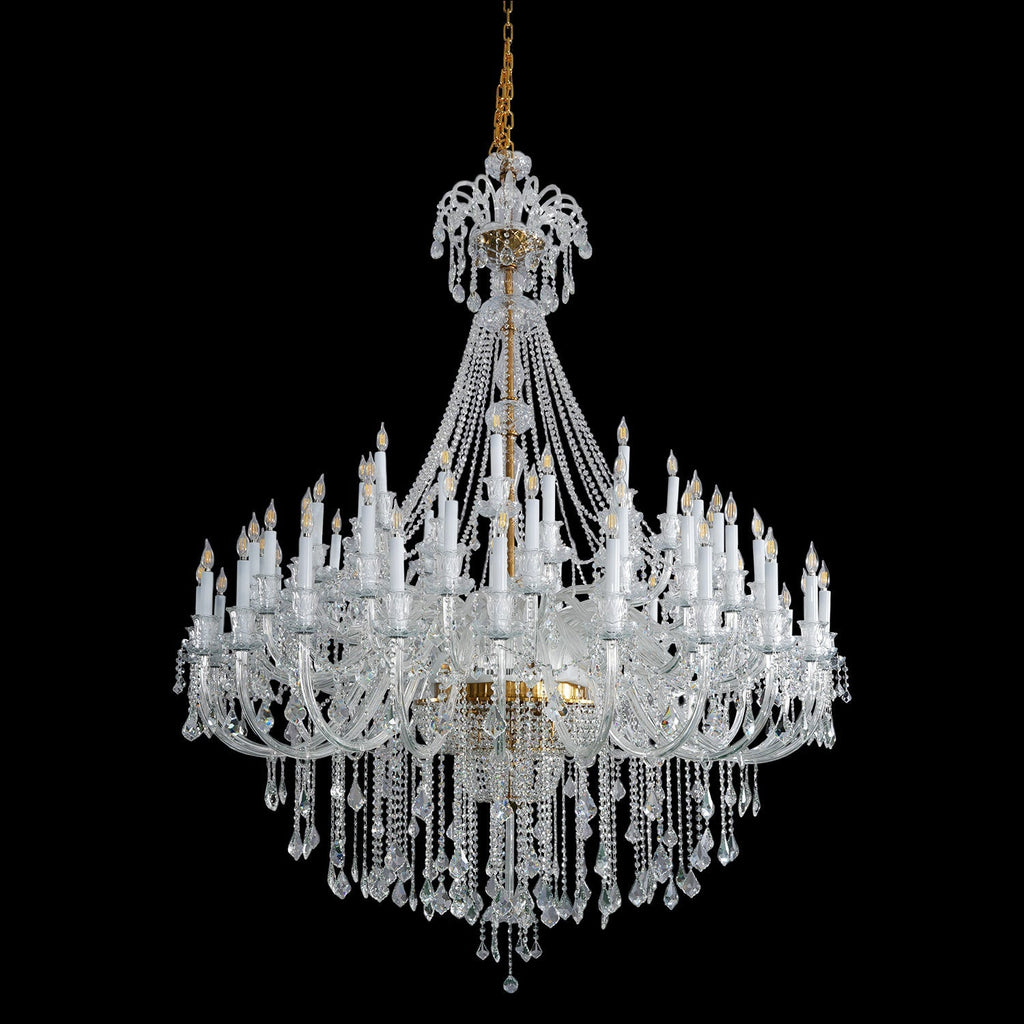 Extra Large Classic Traditional Crystal Chandelier 60/72/90 Lights for Hotel, Showroom, Foyer , Wedding Hall,Coffee Shop - fovolighting