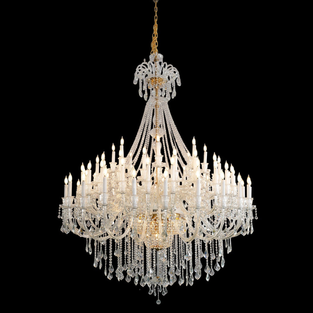 Extra Large Classic Traditional Crystal Chandelier 60/72/90 Lights for Hotel, Showroom, Foyer , Wedding Hall,Coffee Shop - fovolighting