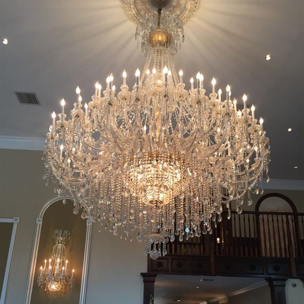 Extra Large Classic Traditional Crystal Chandelier 60/72/90 Lights for Hotel, Showroom, Foyer , Wedding Hall,Coffee Shop - fovolighting