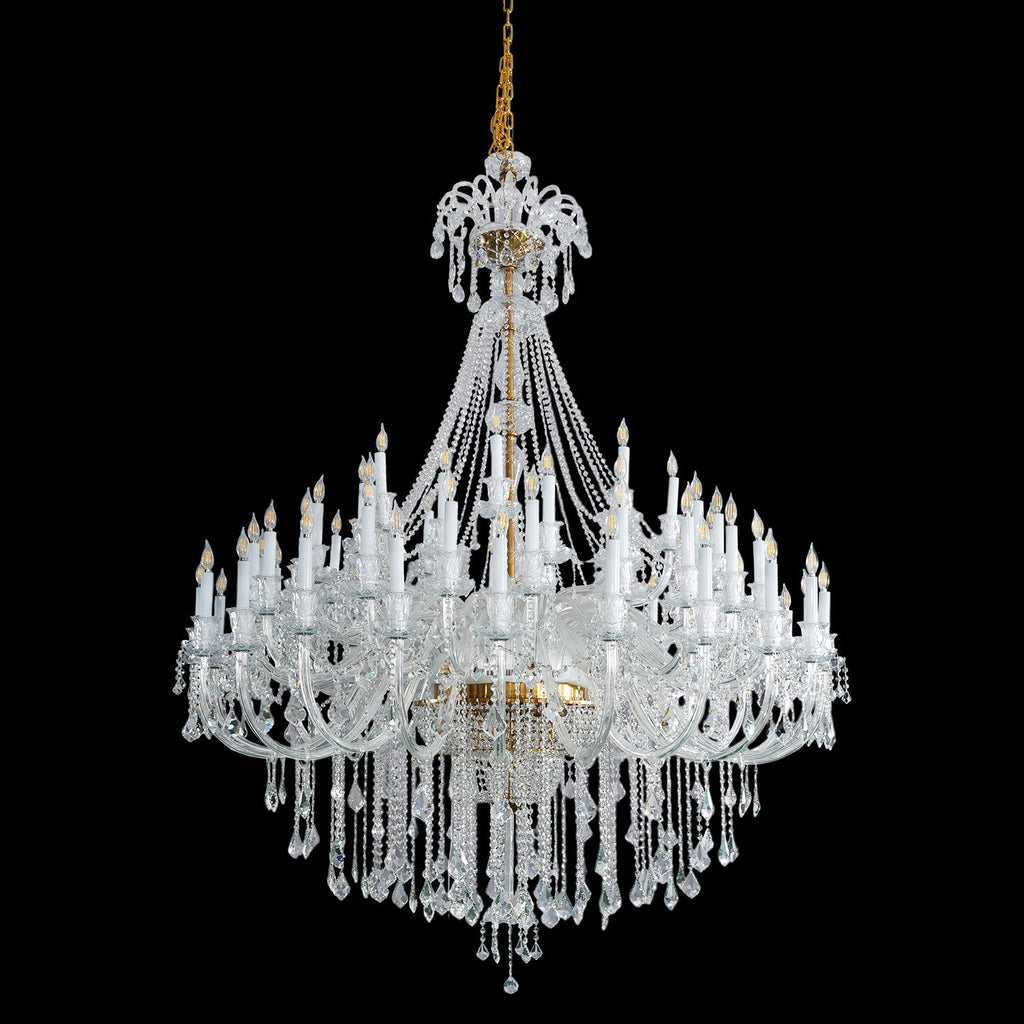 Extra Large Classic Traditional Crystal Chandelier 60/72/90 Lights for Hotel, Showroom, Foyer , Wedding Hall,Coffee Shop - fovolighting