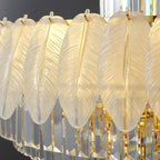 Extra Large Crystal Feather Style Chandelier Long Foyer Staircase Ceiling Lighting Fixture For Living Room - fovolighting