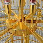 Extra Large Crystal Feather Style Chandelier Long Foyer Staircase Ceiling Lighting Fixture For Living Room - fovolighting