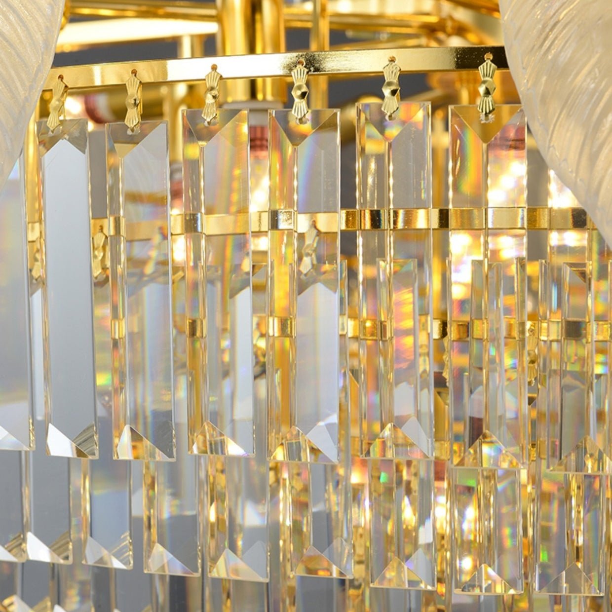 Extra Large Crystal Feather Style Chandelier Long Foyer Staircase Ceiling Lighting Fixture For Living Room - fovolighting