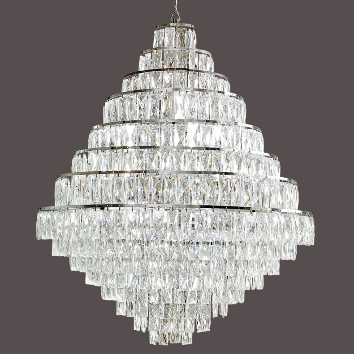 Extra Large Decorative Crystal Chandelier Foyer Hall Ceiling Light Fixture For Staircase In Gold/ Chrome - fovolighting