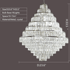 Extra Large Decorative Crystal Chandelier Foyer Hall Ceiling Light Fixture For Staircase In Gold/ Chrome - fovolighting