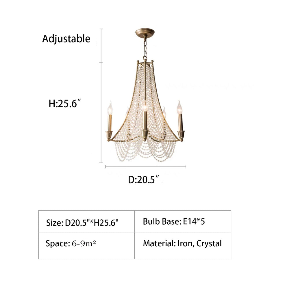 Extra Large European Crystal Beaded Chandelier Candle Light for Stairs / Duplex / Villa - fovolighting