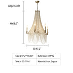 Extra Large European Crystal Beaded Chandelier Candle Light for Stairs / Duplex / Villa - fovolighting