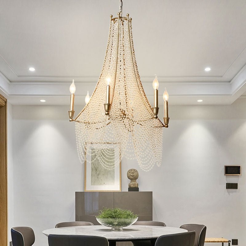 Extra Large European Crystal Beaded Chandelier Candle Light for Stairs / Duplex / Villa - fovolighting