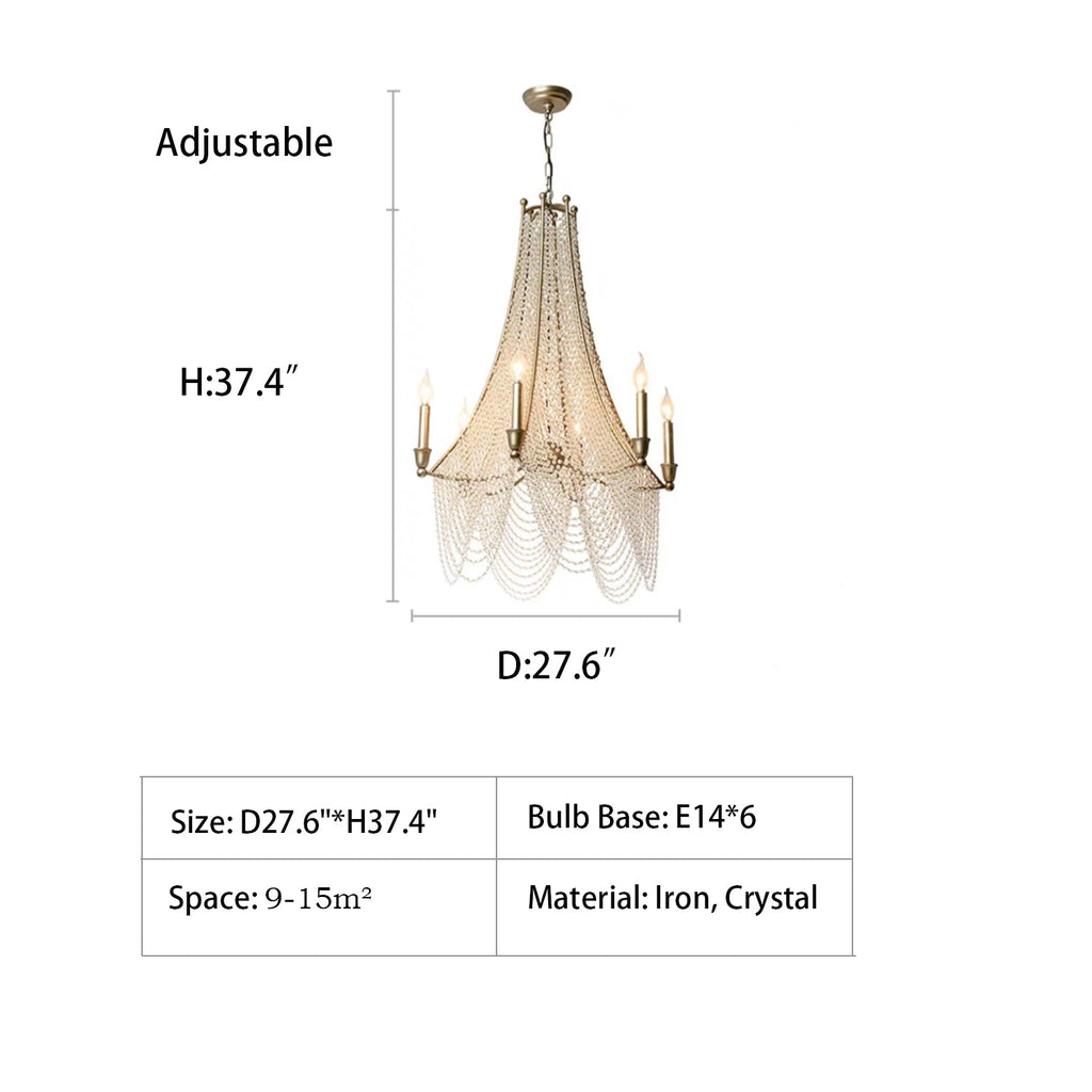Extra Large European Crystal Beaded Chandelier Candle Light for Stairs / Duplex / Villa - fovolighting
