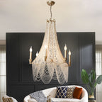Extra Large European Crystal Beaded Chandelier Candle Light for Stairs / Duplex / Villa - fovolighting