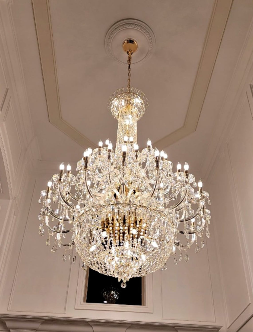 Extra Large European - style Multi - layers Candle Luxury Crystal Chandelier Gold Art Foyer/Staircase Decorative Light Fixture - fovolighting