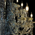 Extra Large European - style Multi - layers Candle Luxury Crystal Chandelier Gold Art Foyer/Staircase Decorative Light Fixture - fovolighting