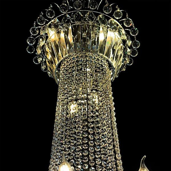 Extra Large European - style Multi - layers Candle Luxury Crystal Chandelier Gold Art Foyer/Staircase Decorative Light Fixture - fovolighting