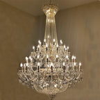Extra Large European - style Multi - layers Candle Luxury Crystal Chandelier Gold Art Foyer/Staircase Decorative Light Fixture - fovolighting