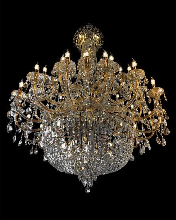 Extra Large European - style Multi - layers Candle Luxury Crystal Chandelier Gold Art Foyer/Staircase Decorative Light Fixture - fovolighting